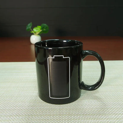 Creative Battery Magic Mug Positive Energy Color Changing Cup Ceramic Discoloration Coffee Tea Milk Mugs Novelty Gifts