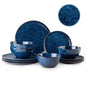 Plates and Bowls Sets 12 Pieces Dinnerware Sets for Kitchen Reactive Glaze Dishes Set for 4 Dishwasher and Microwave Safe Serie