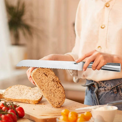 5 Piece Stainless Steel Kitchen Knife Set, Ergonomic Hollow Handle Design, Household Chef Knife for Chopping Carving Slicing