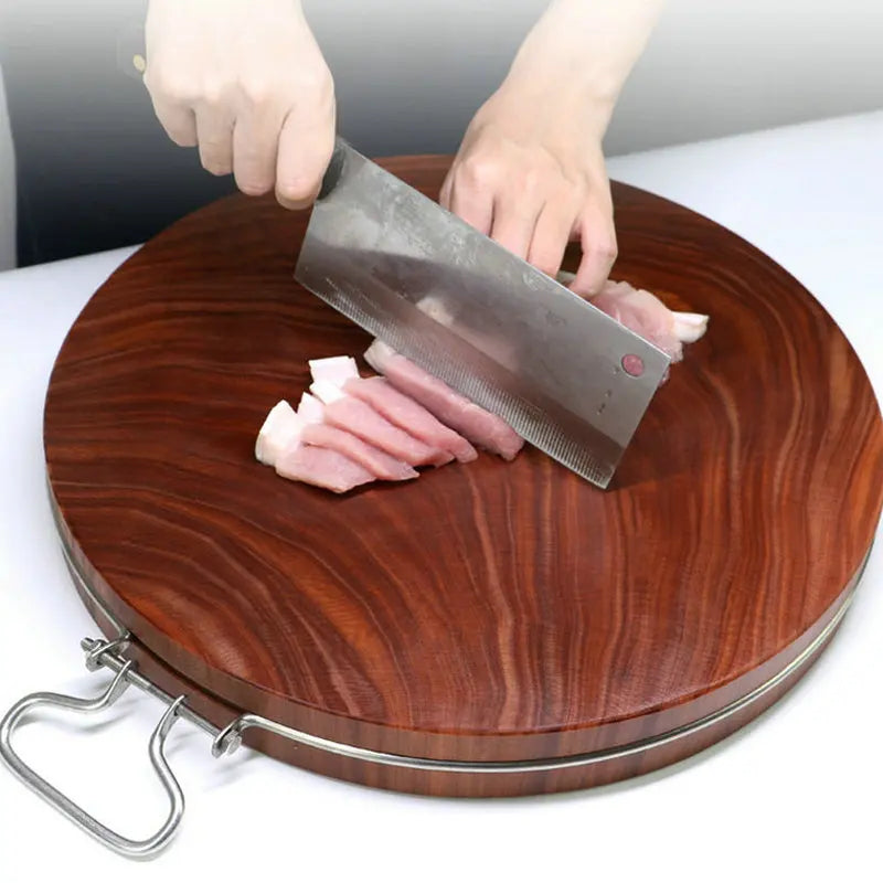 Solid Wood One Piece Ironwood Professional Cook Kitchen Chopping Board Chef Present No Paint Healthy Clam Wood Cutting Plate