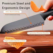 15 Pcs Stainless Steel Kitchen Knife Set with Block & Cutting Board, Ultra Sharp Chef Knives for Home Cooking