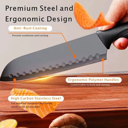 15 Pcs Stainless Steel Kitchen Knife Set with Block & Cutting Board, Ultra Sharp Chef Knives for Home Cooking