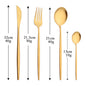 4Pcs black Gold Matte Cutlery Set Stainless Steel Dinnerware Silverware Flatware Set Home Knife Fork Spoon Picnic Tableware Set