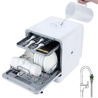 Table Top Dishwasher Home Mini Countertop Dishwasher 5 Sets Water tank Portable RV Fully Automatic Dishwasher Factory