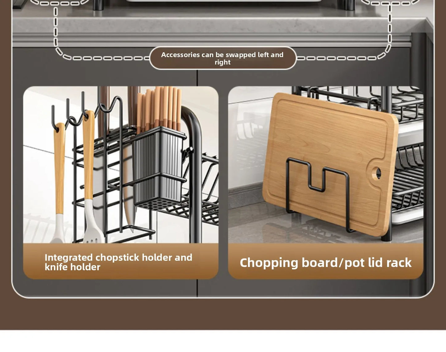 Dish Storage Rack Kitchen Shelf Dish Drain Rack Bowl Rack Cupboard Chopsticks Storage Box