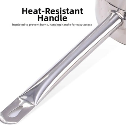 Stainless Steel Milk Pot 16 18 20 22 24cm with Lid Sauce Pan for Gas Electric Induction Stove Boiling Simmering Use