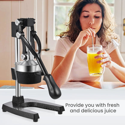 Lightweight stainless steel manual citrus juicer, commercial hand-operated fruit juicer, non-electric portable juicer, suitable for oranges, lemons, pomegranates and other fruits, ideal for home kitchens, bars and restaurants