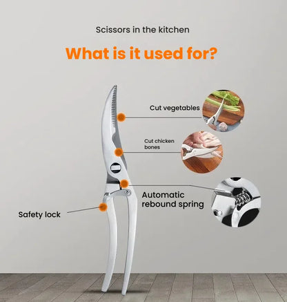 Extra Sharp Kitchen Scissors Stainless Steel Heavy Duty Sharp Kitchen Scissors Meat Scissors Cooking Scissors For Meat
