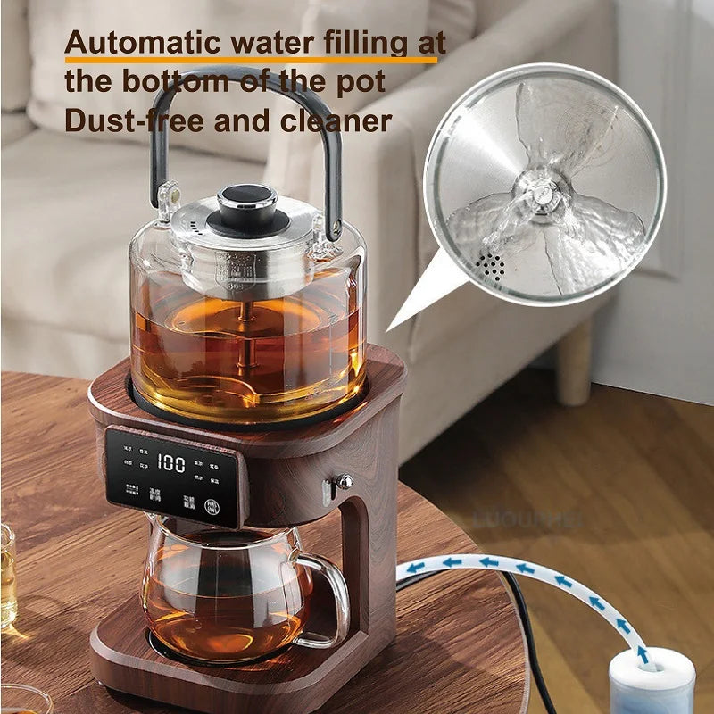 1L Electric Kettle Office Pure Titanium Steam Tea Kettle Home Keep Warm Floral Tea Kettle Auto Water Supply Electric Tea Kettle