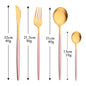 4Pcs black Gold Matte Cutlery Set Stainless Steel Dinnerware Silverware Flatware Set Home Knife Fork Spoon Picnic Tableware Set
