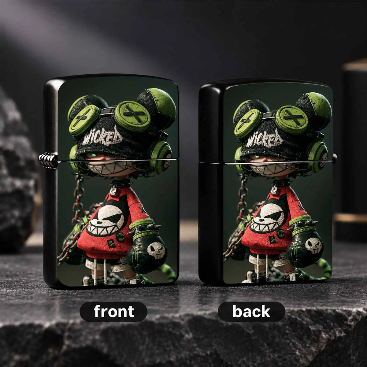 Trendy Street Hip-Hop Mouse-Ear Themed Lighter, Cool Stylish Portable Ignition Accessory, Perfect For Daily Outdoor Hangouts, Gatherings, Unique Exquisite Creative Gift For Trendy Collectors, Matches All Kinds Of Casual Scene