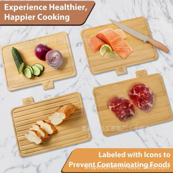 4PCS Wood Cutting Board Set for Baking Bread Cuting Fruit Vegetable Chees Kitchen & Charcuterie Available on Both Sides