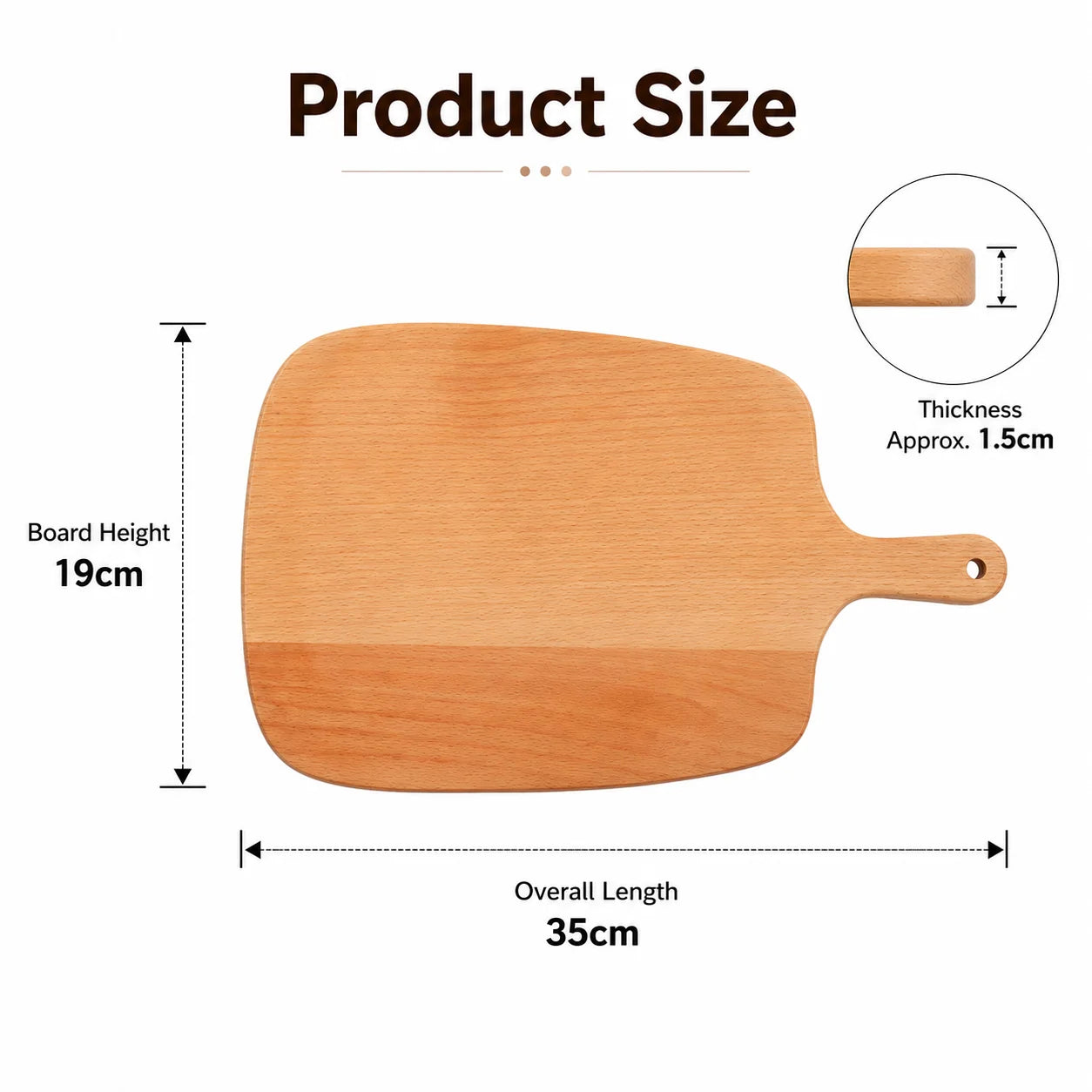 1PCS Beech Wood Cutting Board Blank for Laser Engraving, DIY Personalized Serving Board with Handle, Hardwood Craft Material