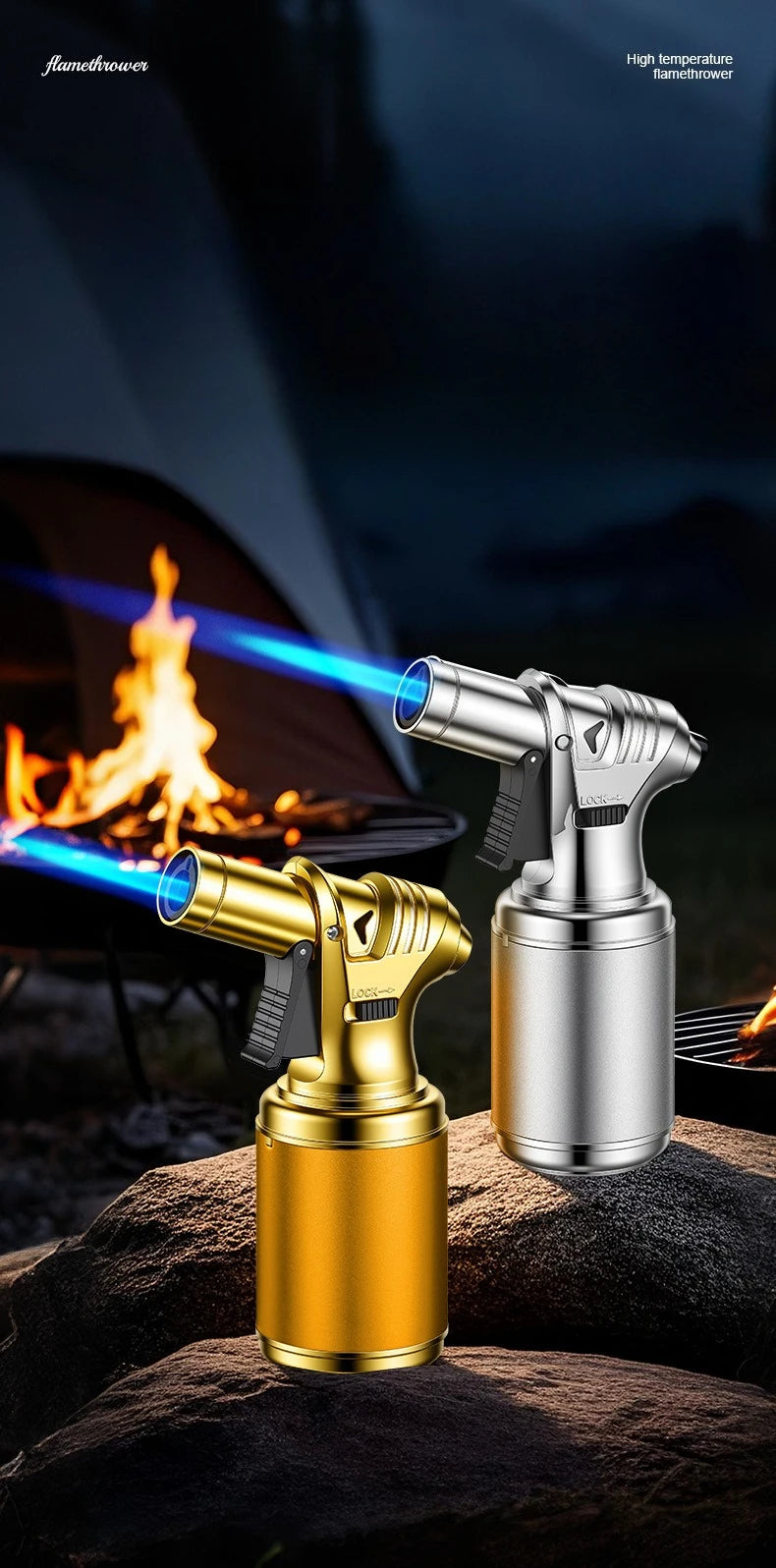 Large-capacity Air Chamber Handheld High-temperature Spray Gun, Inflatable Windproof Lighter, Cigar Barbecue Baking Igniter
