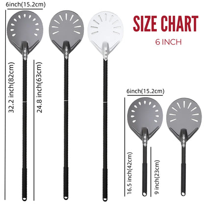 6&12 13 14  Inch Aluminum Pizza Peel Bread Paddle Pizza Oven Turning Peel Hard  Anodized Pizza  Baking Kitchen Tool Spatula