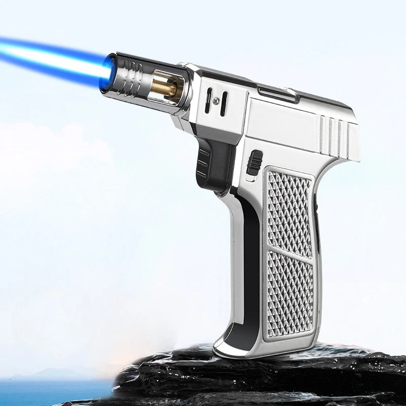 BBQ Barbecue Powerful Metal Gas Lighter Windproof Turbo Jet Blue Flame Kitchen Torch Cigar Smoking Accessories Gun Company