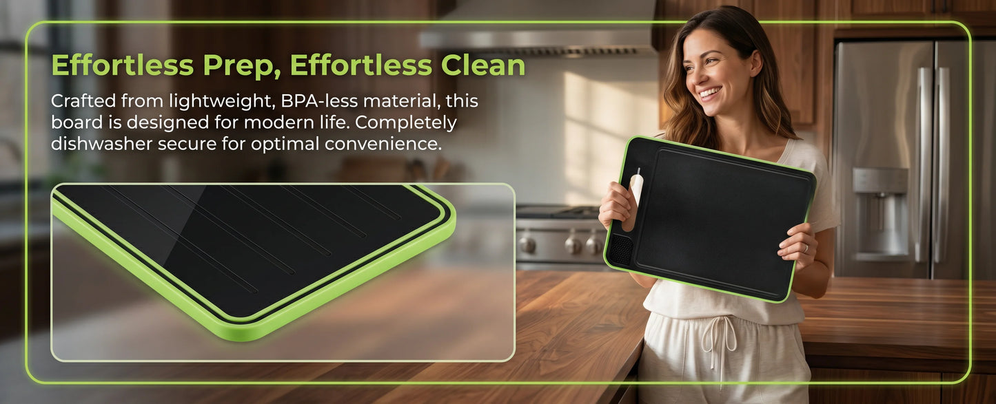 3-in-1 Stainless Steel Cutting Board for Kitchen, Double Sided,Non Toxic Cutting Board, with Juice Groove,Easy Clean,Wheat Straw PP Large Chopping Board (15''*10'')