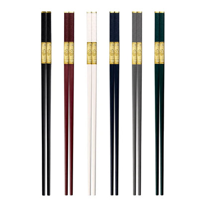 1 Pair Metal Chinese Chopsticks Reusable Square Food Chopsitcks Light Luxury Alloy Chopsticks Hotel Restaurant Alloy Tableware