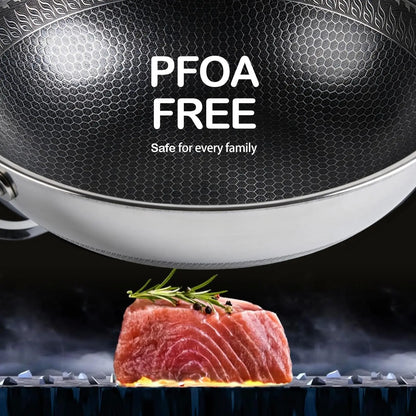 12 Inch Stainless Steel Wok Pan,4L Fry Pans Nonstick with Snowclad Technology,Induction Cooking Pan with Lid Free Cookware