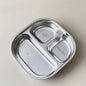 WORTHBUY Capybara 3/4 Grids Food Plate Dishes 304 Stainless Steel Divided Dinning Plates Salad Plate Tableware Dishwasher Safe