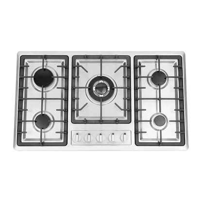 5 Burner Built-in Gas Cooktop Stainless Steel Gas Propane 83*47cm To Clean Gas Cooking Natural Gas Built-In Installation Precise