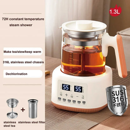 1.3L Electric Kettle With Filter Smart Health Pot Office Temperature Control Glass Flower Teapot Home Tea Maker Auto Thermos