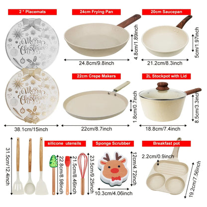 15/12/7pcs POTS And Pans Set, Non-stick Cookware Set, Induction Cookware Non-stick Cooking Set, Including Frying Pan, Pan, Steam