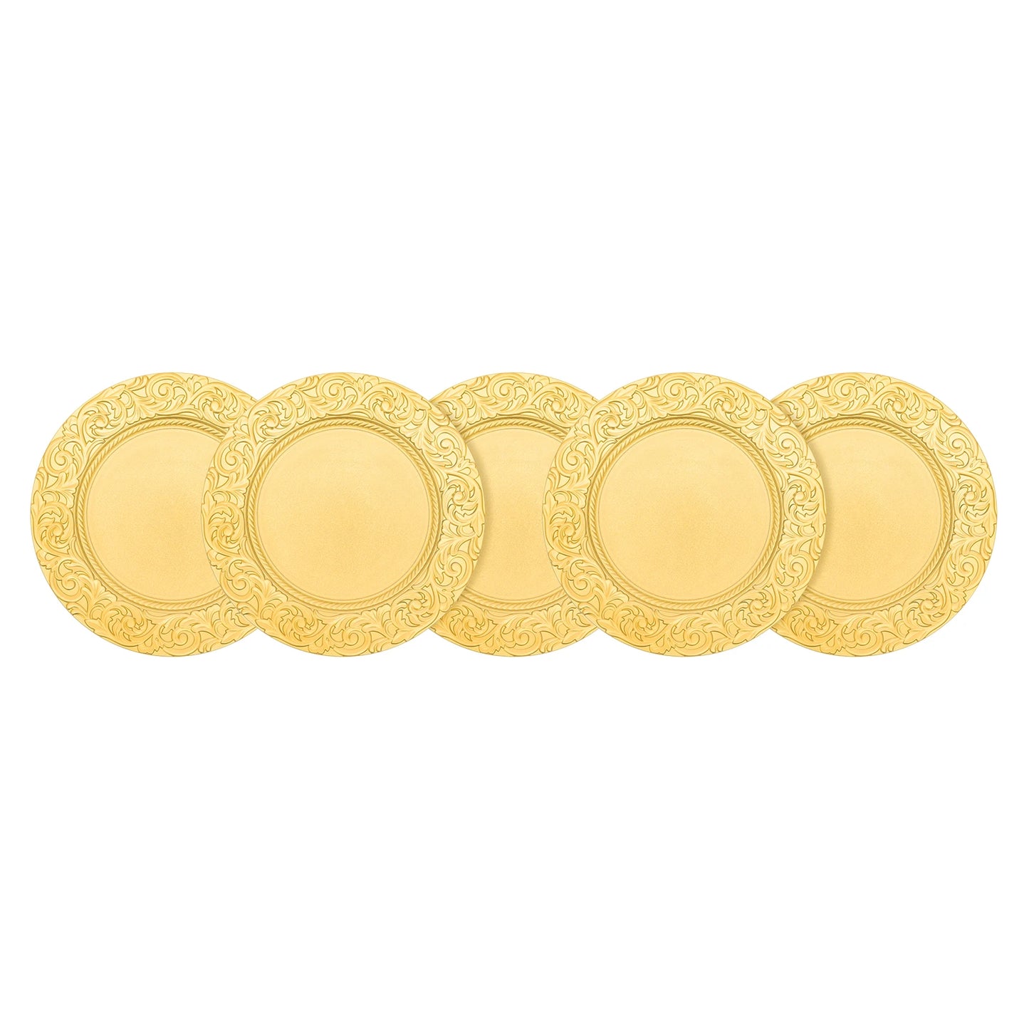 100 Pcs Silver Round Charger Plates Set, Reusable Serving Plates Disposable Platters for Wedding Party Banquets Picnics