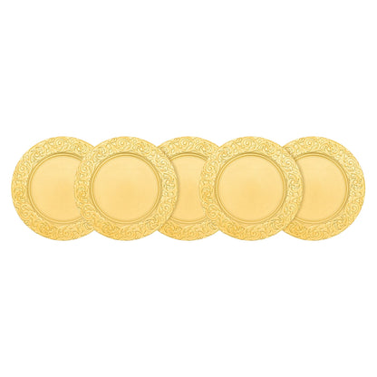 100 Pcs Silver Round Charger Plates Set, Reusable Serving Plates Disposable Platters for Wedding Party Banquets Picnics