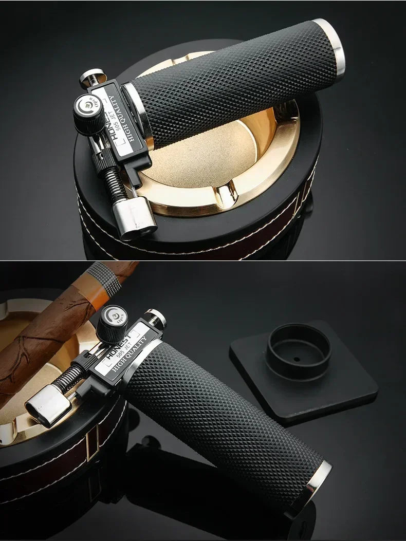 HONEST Double Flame Welding Gun Gas Torch Lighter Safety Lock Switch Jet Fire Open Fire Switching BBQ Kitchen Cigar Lighters