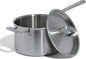 4 Quart Stainless Steel Saucepan with Lid, 5 Ply Clad, Induction Compatible, Crafted in Italy