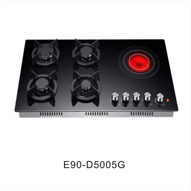 High Quality Cooktop 4 Gas 1 Single Electric  Ceramic Hob Built in Induction and Gas Stove