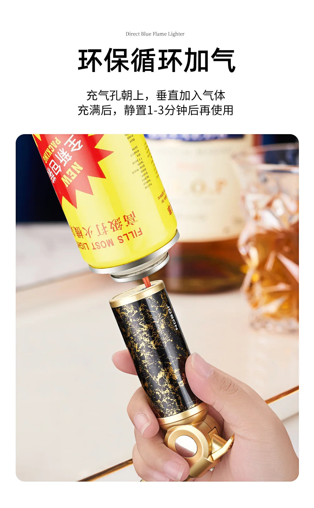 JOBON Metal Windproof Cigar Lighter Camping Kitchen BBQ Baking Tool Welding Gun Turbine Torch Lighters smoke accesoires