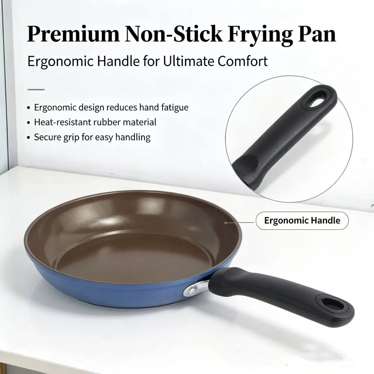 9.45 Inch Non-Stick Frying Pan, 24cm Kitchen Skillet for Steak, Eggs and Pancakes, Compatible with Induction & Gas Stove