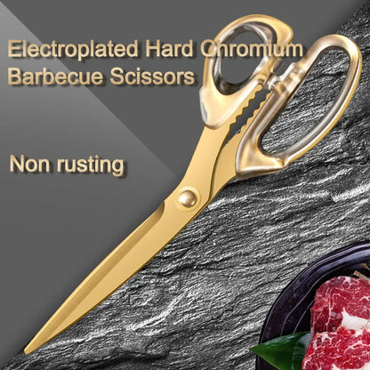 Commercial BBQ Shears Stainless Steel Butcher Scissors Anti Rust Heavy Duty Grill Tool for Outdoor Cooking and Catering Kitchens