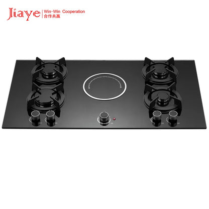 Tempered Glass Panel Built-in 4 Gas and 1 Electric  Ceramic Stoves Hot Plate Gas Cooktop