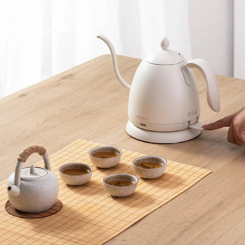 220V Electric Kettle Mini Gooseneck Kettle Pour-over Coffee Kettle 304 Stainless Steel Kettle Teapot Automatic Power Off 600ml