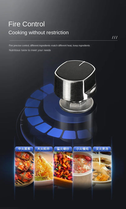 Gas Stove Cooker 5-Burner Class B Electric Stove Tempered Glass Battery Built-In Cooktop for Kitchen Table Top Hotels Households
