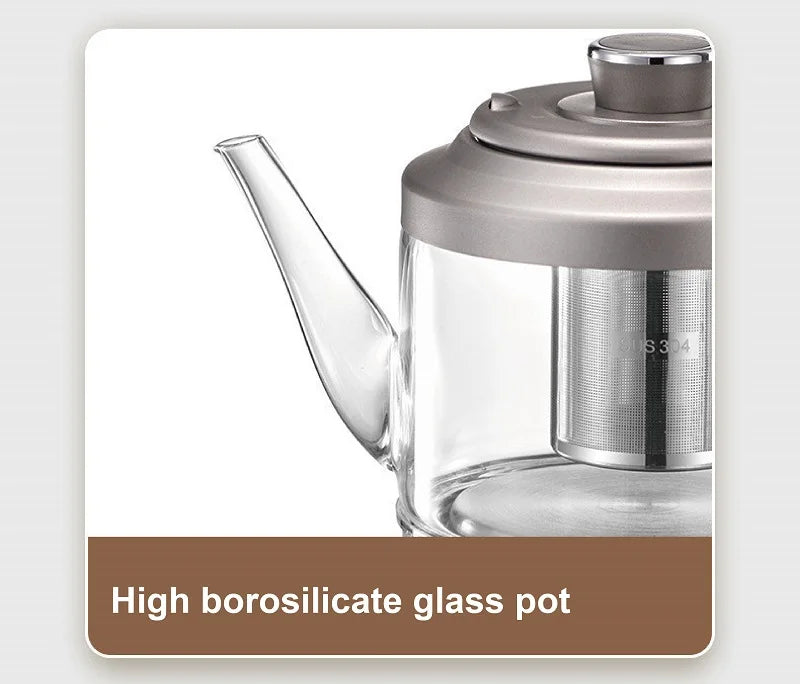 1350W Electric Kettle Fully Auto Bottom Pumping Quick Boiling Kettle Tea Maker Office Glass Temperature Control Teapot 1000ml