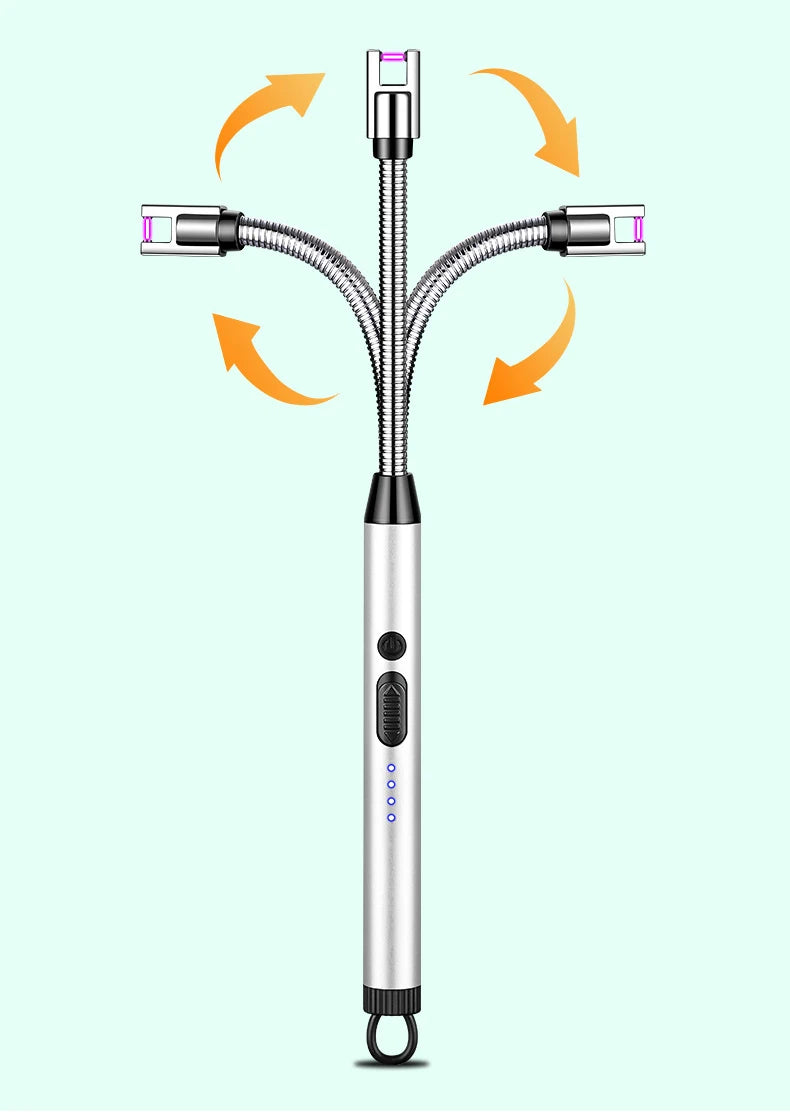 Creative Electric Solitary Electronic Pulse Ignition Household Kitchen Artifact Outdoor Windproof Long Range Charging Lighter Wh