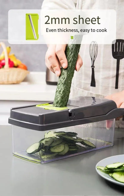 Multifunctional 5 In 1 Handheld Food Chopper Vegetable Slicer Dicer Grater Portable Kitchen Veggie Cutting Prep Tool