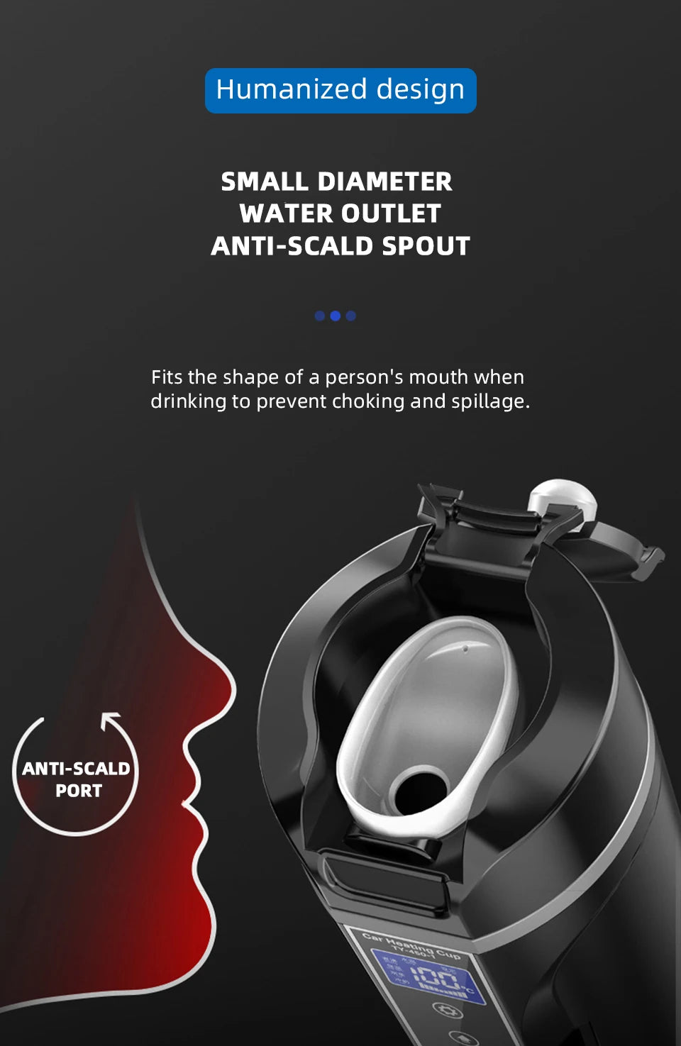 Portable Electric Kettle 12v/24v Smart Car Heating Cup Touch Screen Thermal Mug 450ml Car Heating Mug Temperature Adjustable