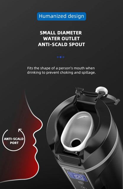 Portable Electric Kettle 12v/24v Smart Car Heating Cup Touch Screen Thermal Mug 450ml Car Heating Mug Temperature Adjustable