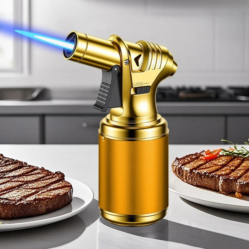 Large-capacity Air Chamber Handheld High-temperature Spray Gun, Inflatable Windproof Lighter, Cigar Barbecue Baking Igniter