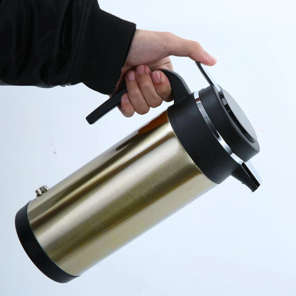 1200 ML Car Hot Kettle Portable Water Heater Large Capacity 12/24 V 120/240 W Fast Boiling for Coffee Tea Drinks for Travel Home