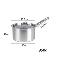 Stainless Steel Milk Pot 16 18 20 22 24cm with Lid Sauce Pan for Gas Electric Induction Stove Boiling Simmering Use