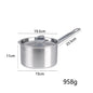 Stainless Steel Milk Pot 16 18 20 22 24cm with Lid Sauce Pan for Gas Electric Induction Stove Boiling Simmering Use