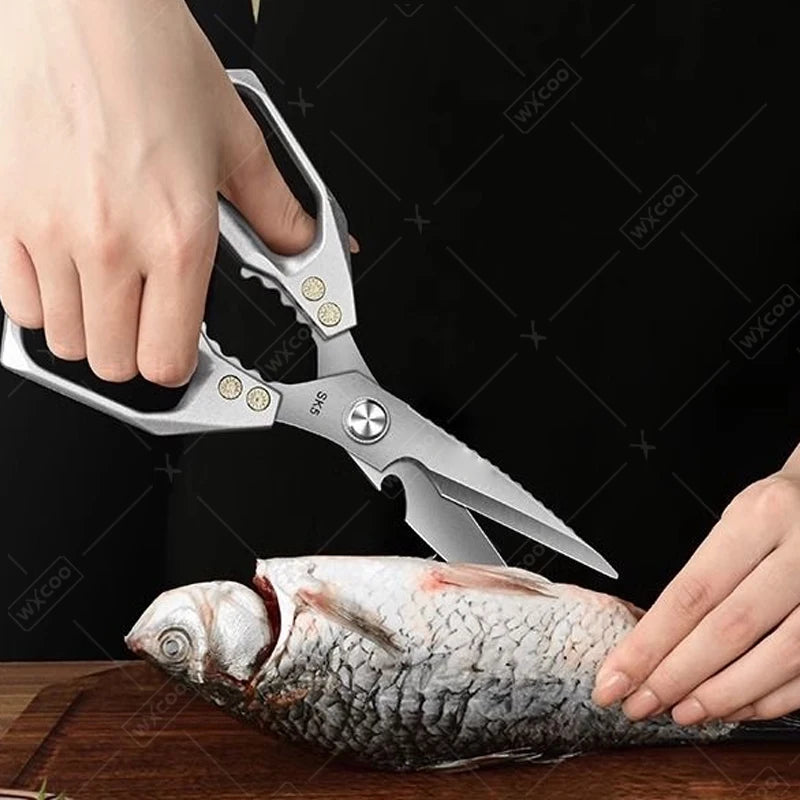 WXCOO Kitchen Scissors Heavy Duty Stainless Steel Cutter Professional Chicken Bone Meat Fish Turkey Vegetables Scissors