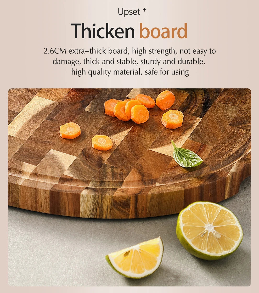 XINZUO Acacia Wood Cutting Board Cut Bread Fruit Meat Quality Kitchen Wooden Chopping Blocks Non-slip Kitchen Tools