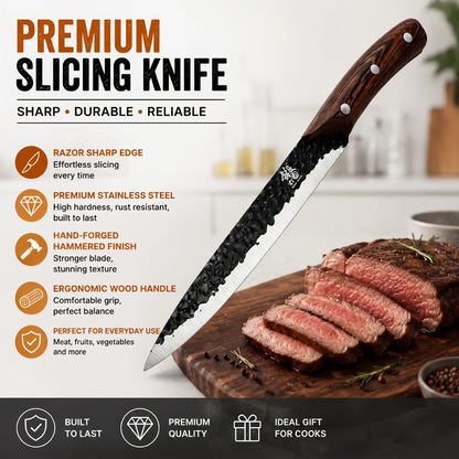 Premium 7Pcs Chef Knife Set Forged Kitchen Knives Wenge Wood Handle High Carbon Stainless Steel Full Tang ForHome Cooking&BBQ